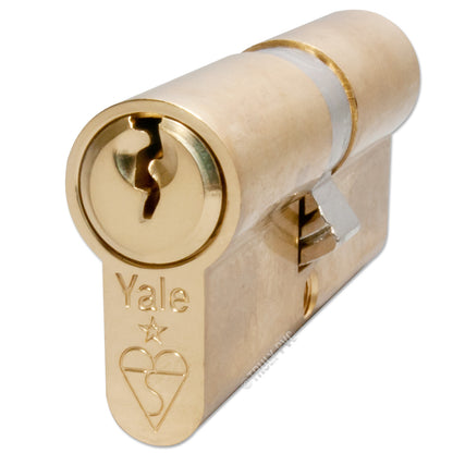 35/35 (70mm) None (3 total) Polished Brass Yale Anti-Bump Door Euro Cylinder Mid-Range Door Lock