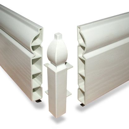 Sample Pack of 150mm Roomline Chamfered Plastic Skirting (2.5m) - White Satin Sample Pack of 150mm Roomline Chamfered Plastic Skirting (2.5m) - White Satin