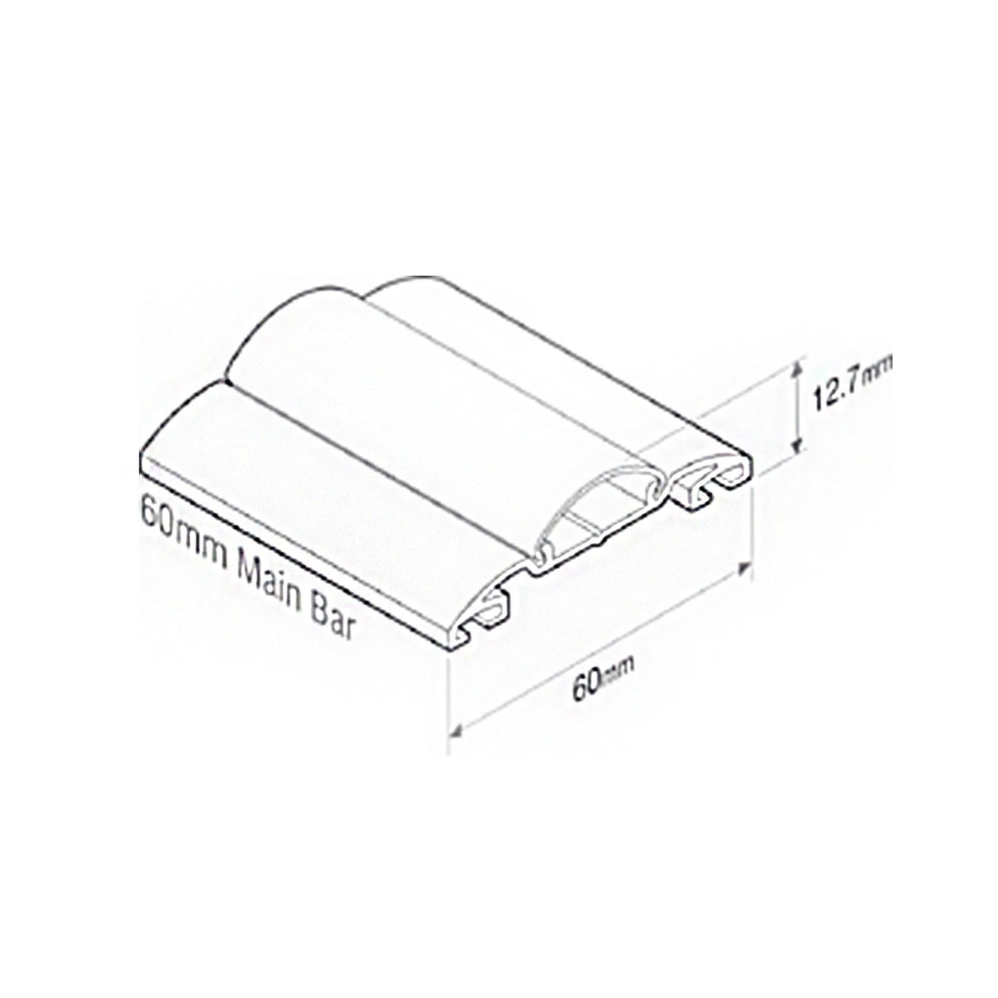 Brown 4m 60mm Sunwood Screw-Down Glazing Main Bar for Conservatory Lean-to Roof