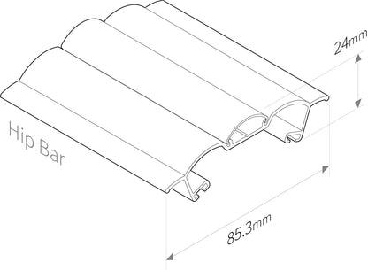 Brown 5m Sunwood Screw-Down Glazing Hip Bar for Conservatory Lean-to Roof