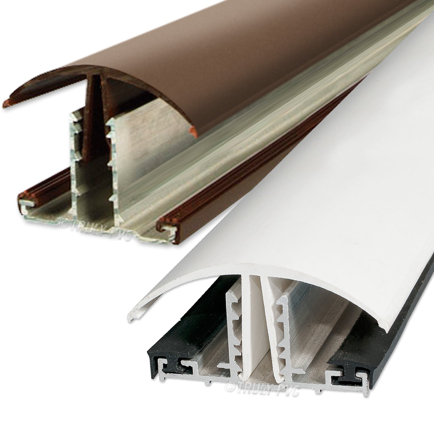 Brown 2.5m Sunwood Snap-Tight 25GB Glazing Bar Push Fit Roof Capping for Polycarbonate