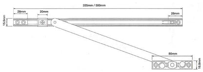 335mm Passivated Steel Stay Open Door Restrictor with Quick Release 335mm Passivated Steel Stay Open Door Restrictor with Quick Release