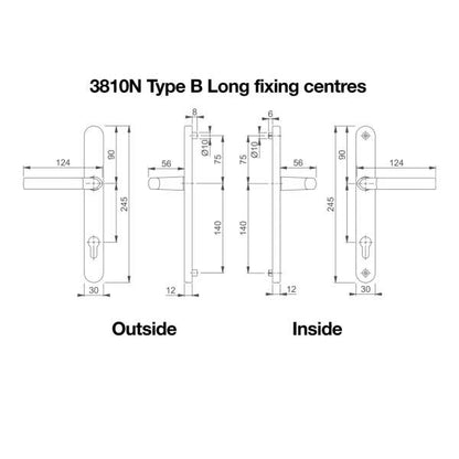 Hoppe Birmingham Lever Handle Set (Long)