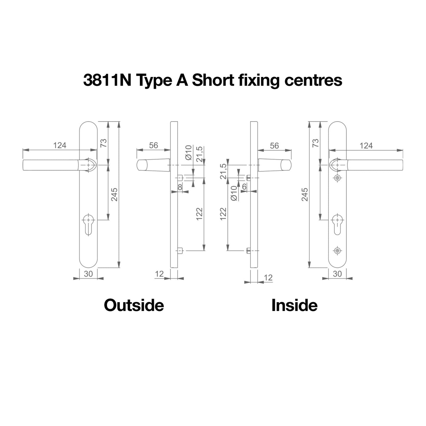 Gold Hoppe Birmingham Lever Short Sprung Handle Set