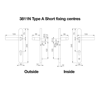 Gold Hoppe Birmingham Lever Short Sprung Handle Set