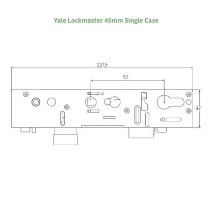 Yale Lockmaster 45mm Gearbox (with Spacing Plate) - Single