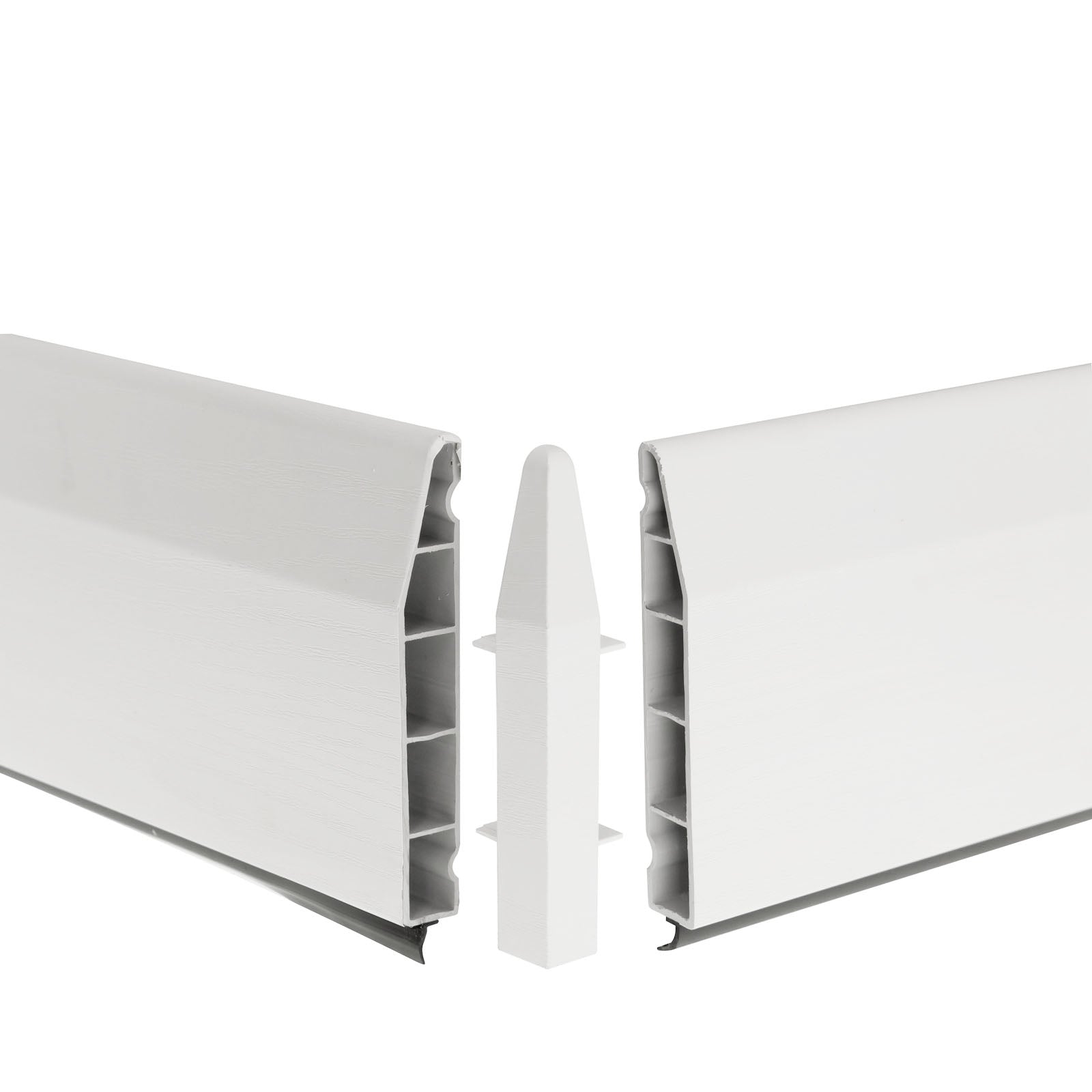 External Corner for 100mm Roomline Modern Chamfered Plastic Skirting - White External Corner for 100mm Roomline Modern Chamfered Plastic Skirting - White