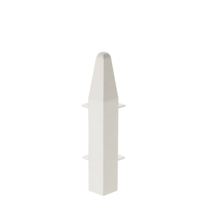 Grey External Corner for 100mm Roomline Modern Chamfered Plastic Skirting - White