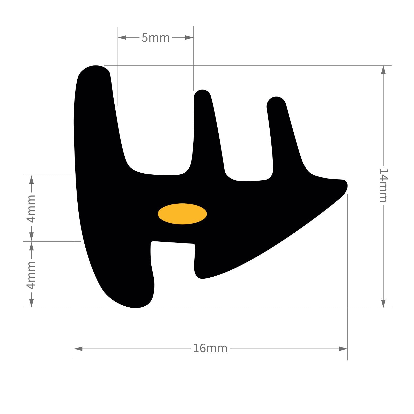 1863 15m ExtrudaSeal Smart Bifold Door Gasket Rubber Wedge 'E' Bubble and Flipper Seals