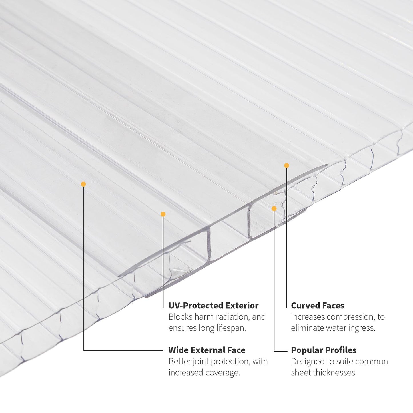 Clear Polycarbonate H-Section