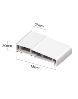 https://www.trulypvc.com/media/image/61/f8/1b/white1lVfIaKsteBbz.jpg 1m, 150mm Window uPVC Plastic Sill (with End Caps) - White