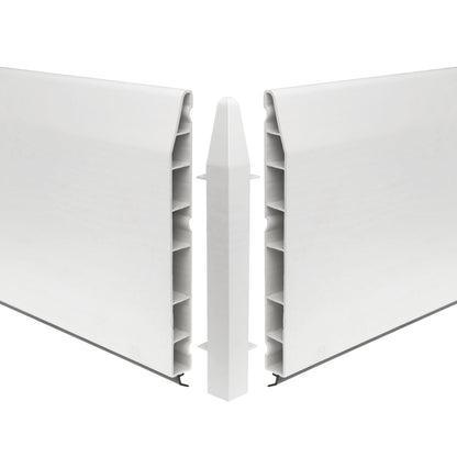 External Corner for 150mm Roomline Modern Chamfered Plastic Skirting - White External Corner for 150mm Roomline Modern Chamfered Plastic Skirting - White