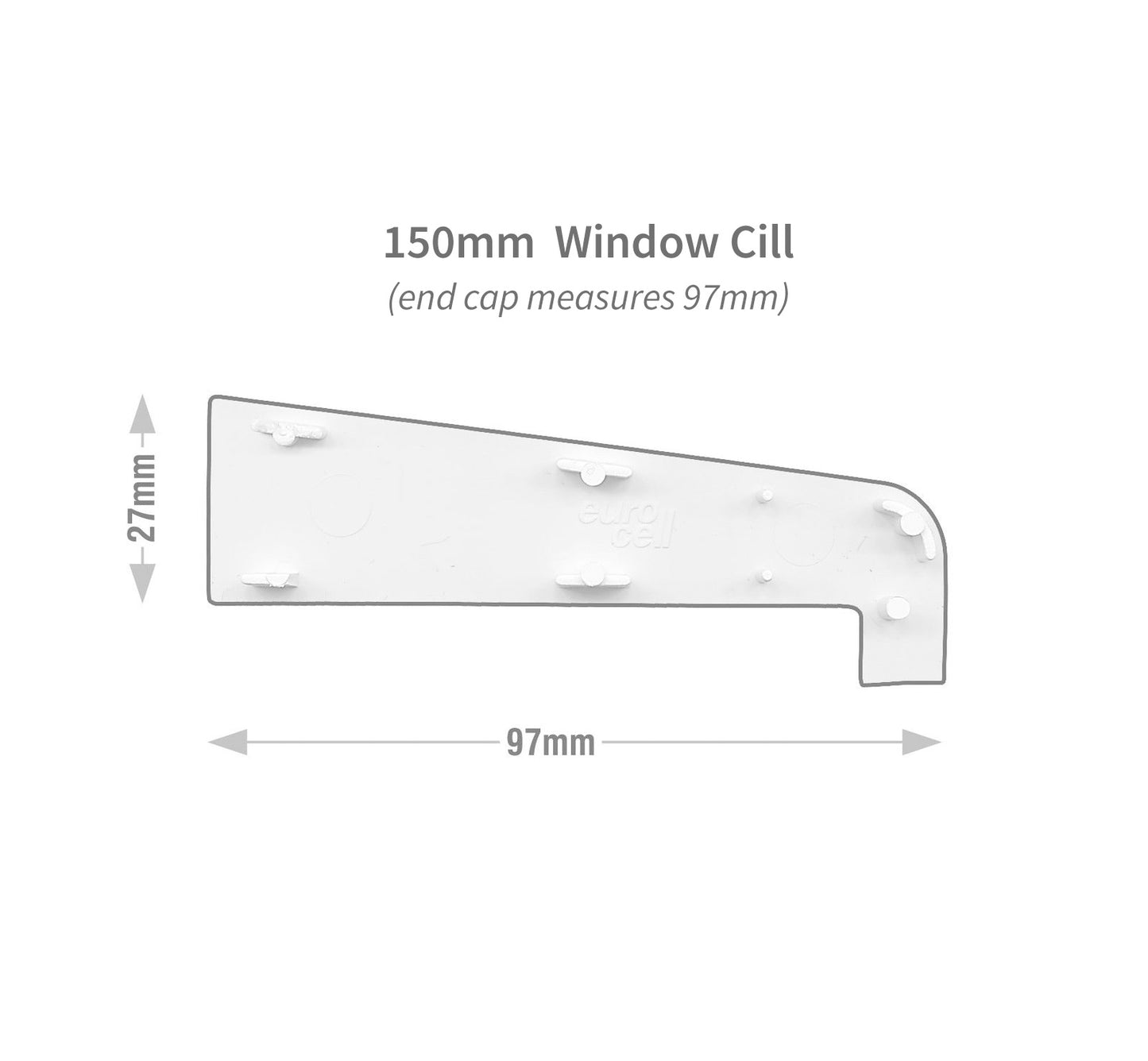 Golden Oak End Caps for 150mm Stub uPVC Plastic Window Sill (Pair)