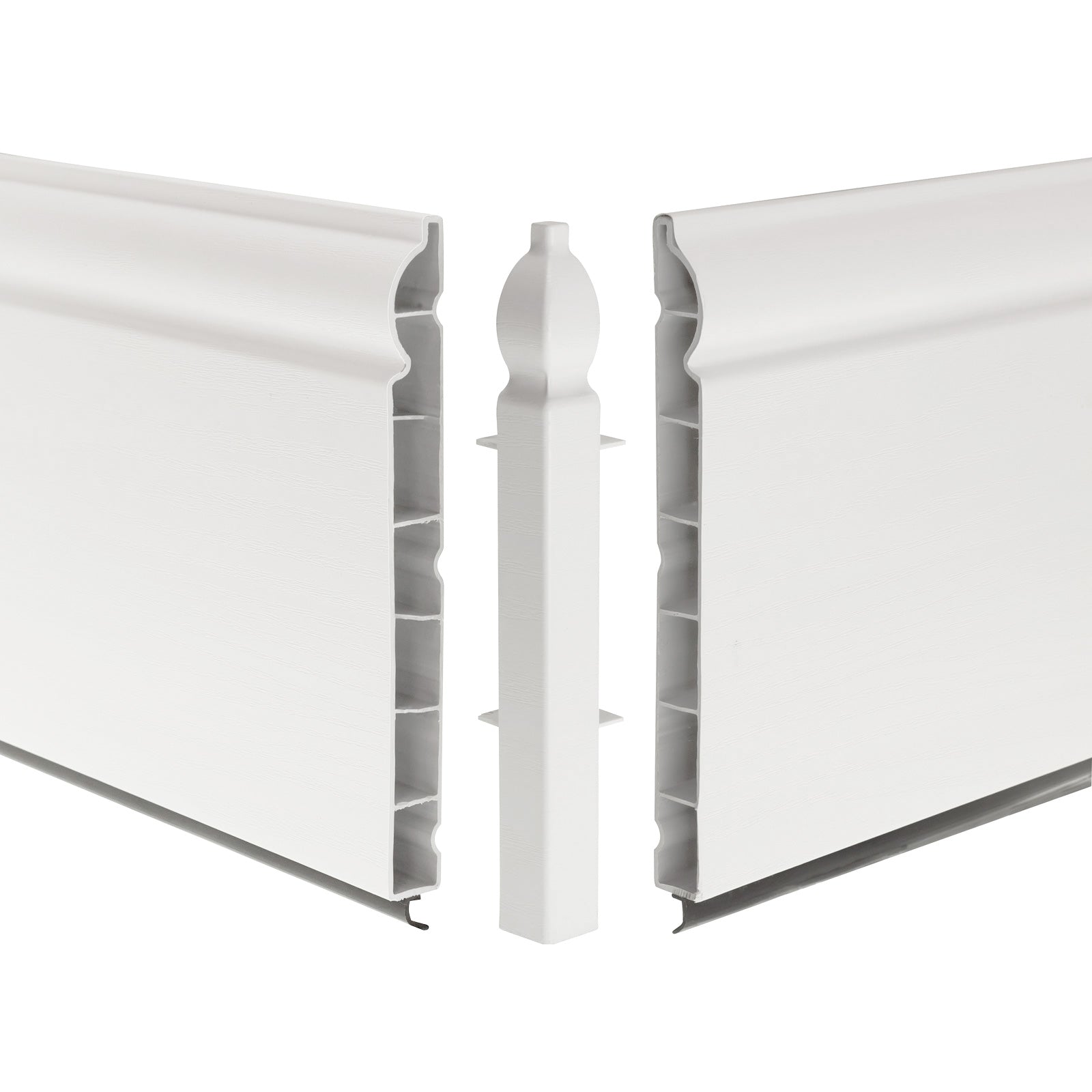 External Corner for 150mm Roomline Torus Plastic Skirting - White Satin External Corner for 150mm Roomline Torus Plastic Skirting - White Satin