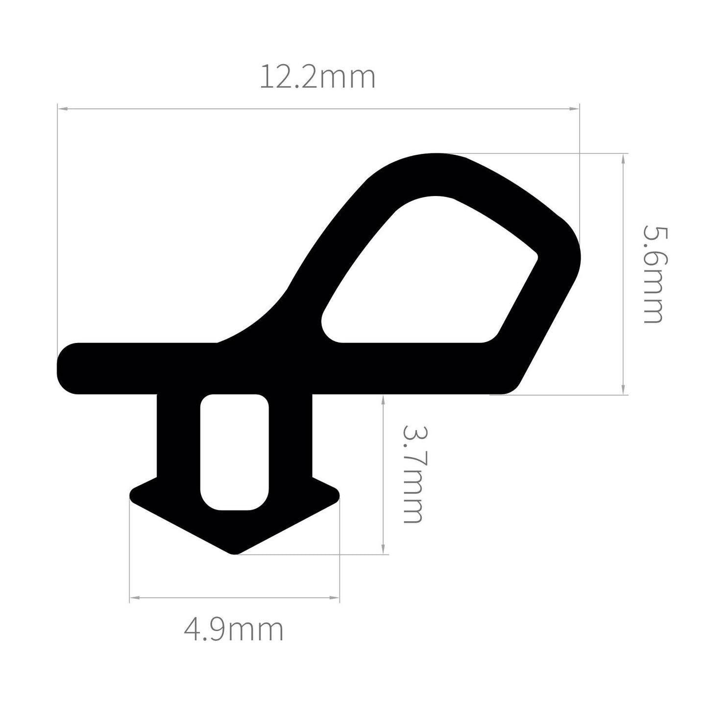 B202 50m ExtrudaSeal Rubber Bubble Gasket Window and Door Seal Draught Excluder