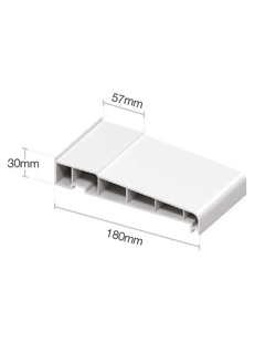 White 1m 1m, 180mm Window uPVC Plastic Sill (with End Caps) - White