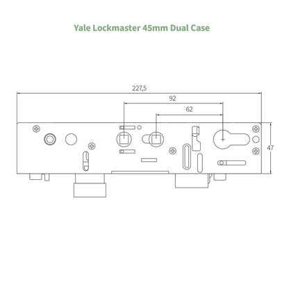 Yale Lockmaster 45mm Gearbox - Dual