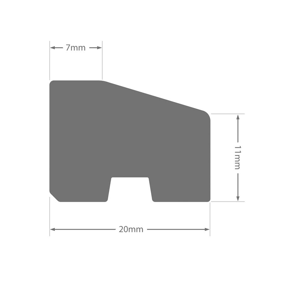 White 20mm x 15mm Chamfered Bead (2.5m) uPVC Plastic Window Door Finishing Trim