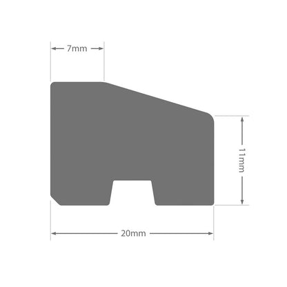 White 20mm x 15mm Chamfered Bead (2.5m) uPVC Plastic Window Door Finishing Trim