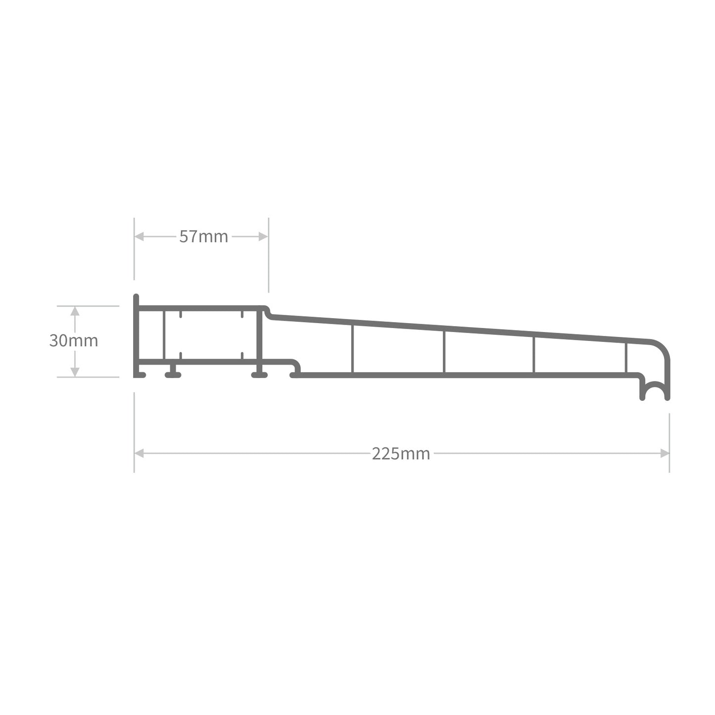 White 1m 225mm uPVC Plastic Window Sill in lengths 1m, 1.35m, 2m and 2.5m