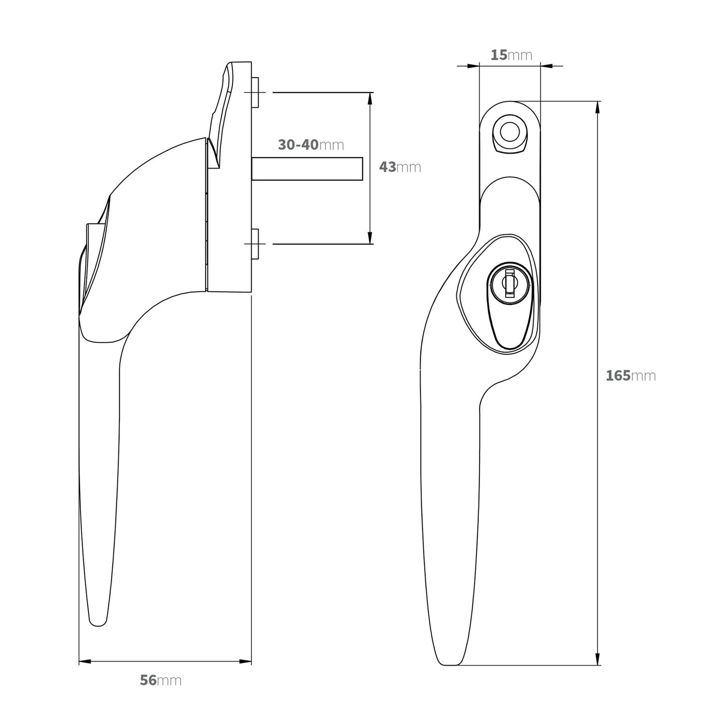 Armis Cranked Espag Window Handle