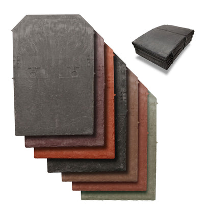 Charcoal Black (aka Stone Black) 25 x Tapco Slate Synthetic Roof Tiles Plastic Composite Roofing