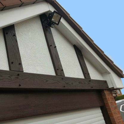 Brown 8" Wide Mock Tudor Board Replica Wood External UPVC Polyeurathane Plank