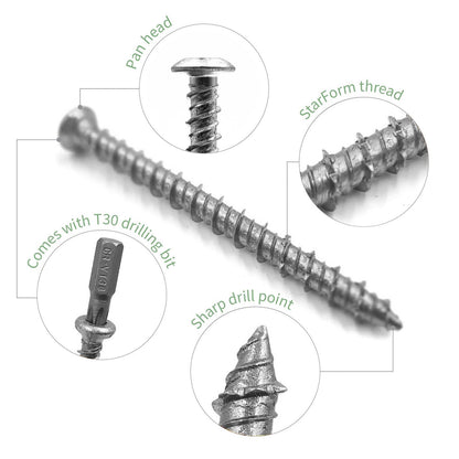 7.5mm StarFix PFT Pan Head Masonry Screws (100 Pack)