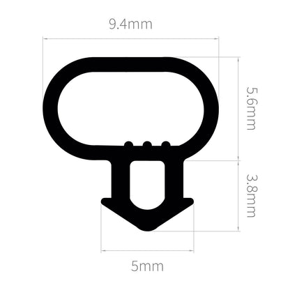 B204 6m ExtrudaSeal Rubber Bubble Gasket Window and Door Seal Draught Excluder