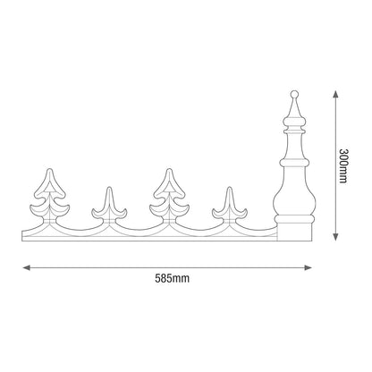 Mill (uncoated) Sunwood Cresting & Finial Powder-Coated