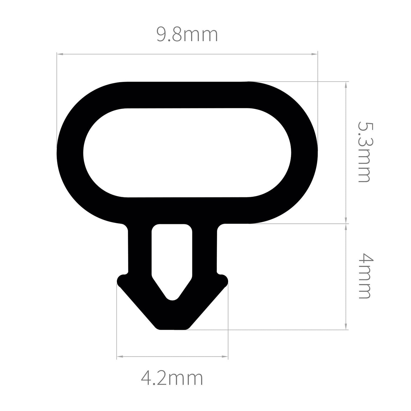 B204 8m ExtrudaSeal Rubber Bubble Gasket Window and Door Seal Draught Excluder