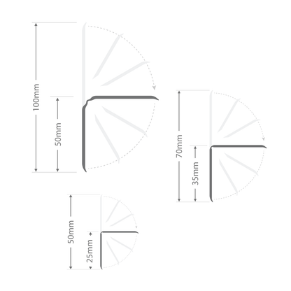 Rosewood 50mm (25mm folded) Flexi Angle Adjustable uPVC Plastic Folding Corner Trim (2.5m)