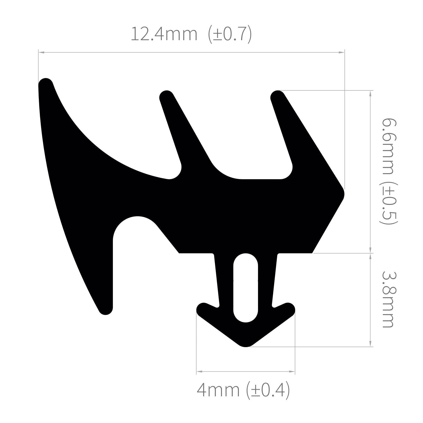 1822E/1 2m ExtrudaSeal Wedge & 'E' Gasket Window and Door Seal