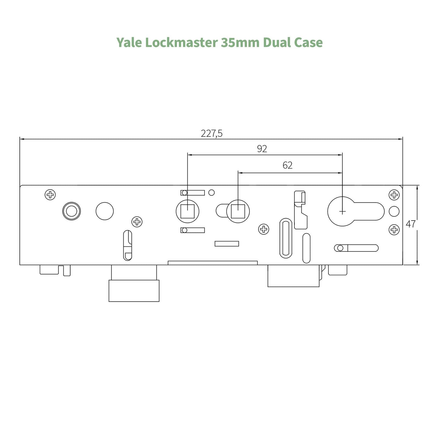 Yale Lockmaster 35mm Gearbox - Dual, Hook