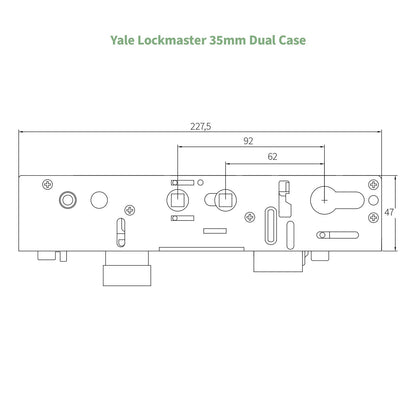 Yale Lockmaster 35mm Gearbox - Dual, Hook