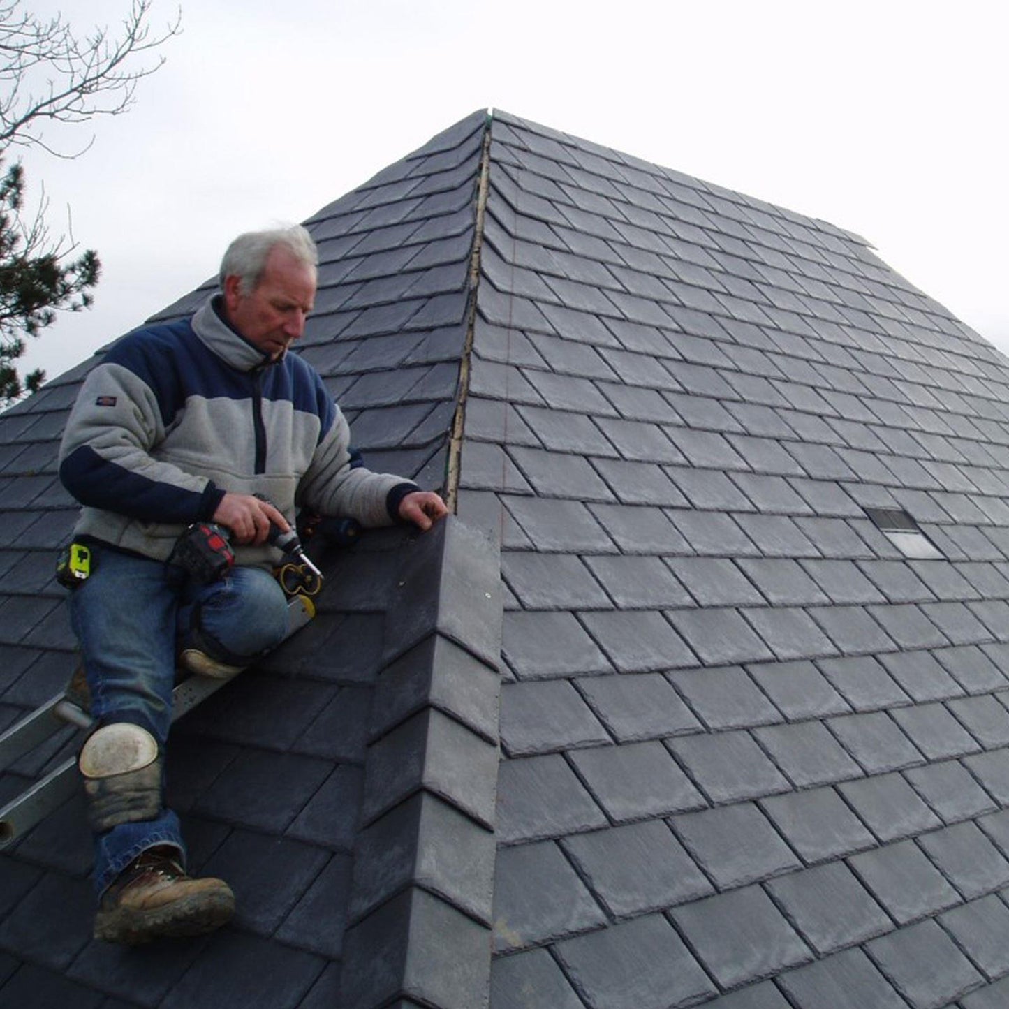 Steel Grey (aka Pewter Grey) Tapco Slate Synthetic Roof Tile Plastic Composite Roofing