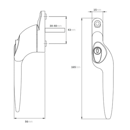 Armis Cranked Espag Window Handle