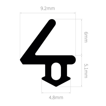 F104 15m ExtrudaSeal Rubber Flipper Gasket Window and Door Seal Draught Excluder