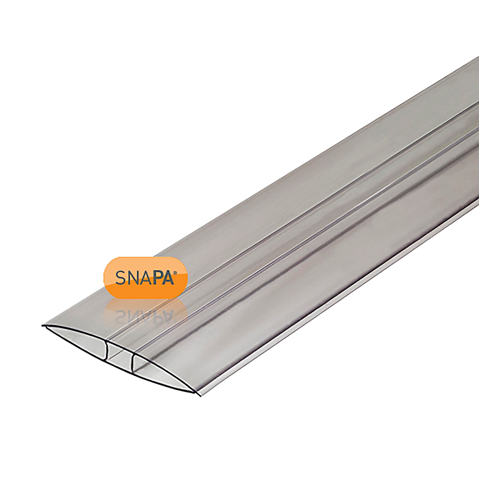 10mm 3m Clear H-Section Joining Strip Muntin for Multiwall Polycarbonate Sheets - 10mm x 2m