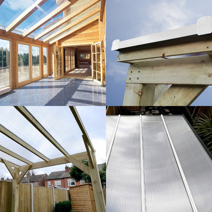 6m SNAPA Snap-Fix Push-Fit Roof Glazing Main Bar for Polycarbonate Lean-to