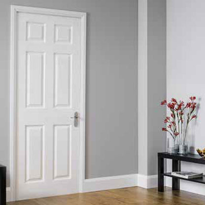 Roomline Plastic Chamfered Architrave Door Set Surround – White Satin Roomline Plastic Chamfered Architrave Door Set Surround – White Satin