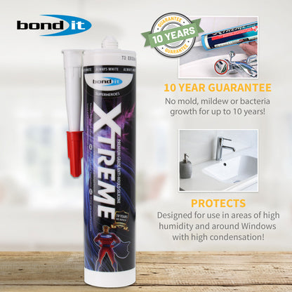 Xtreme White Anti-Mould Silicone Sealant for Bathrooms and Kitchens Xtreme White Anti-Mould Silicone Sealant for Bathrooms and Kitchens