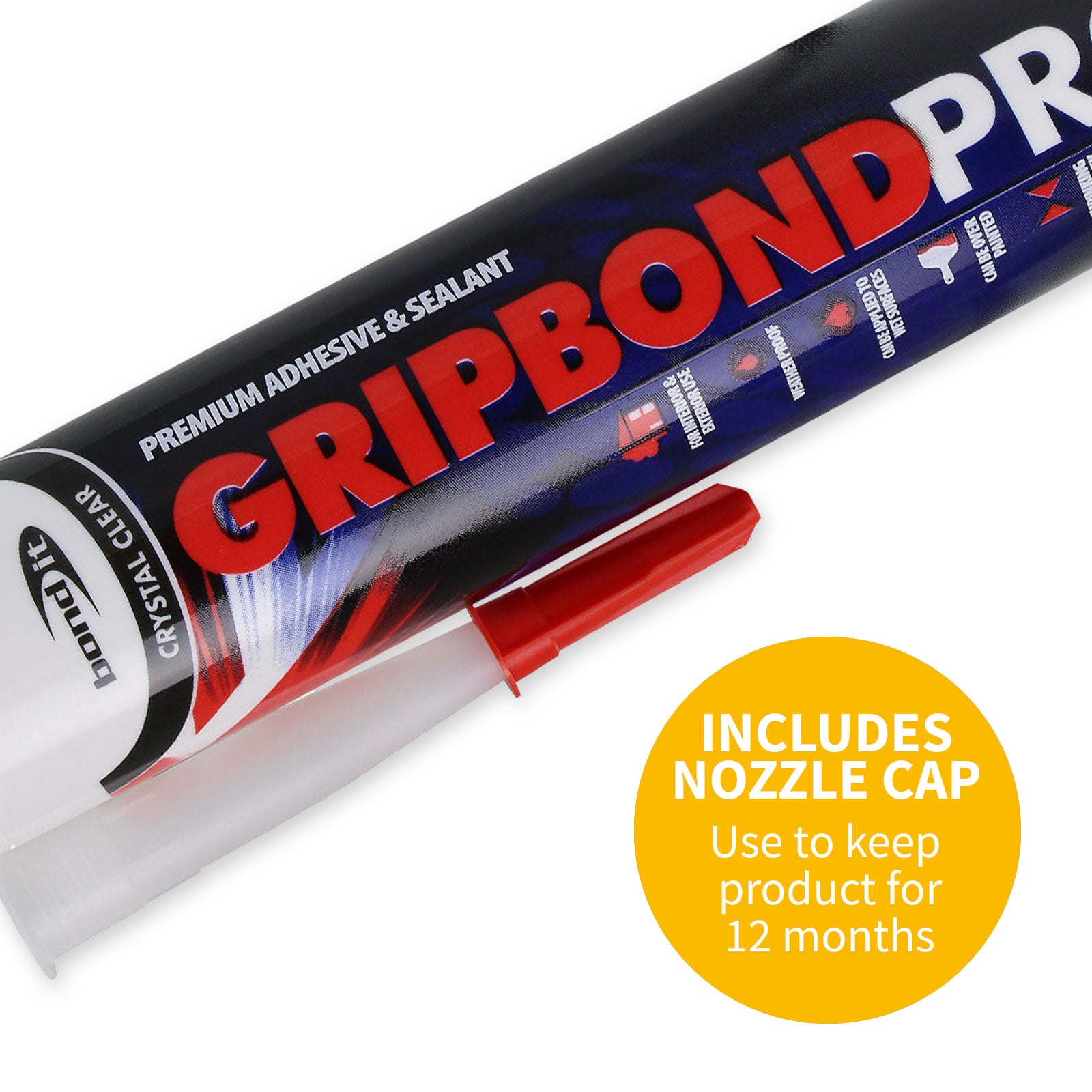 Crystal Clear Gripbond Pro All-in-One Neutral Cure Hybrid Adhesive Sealant