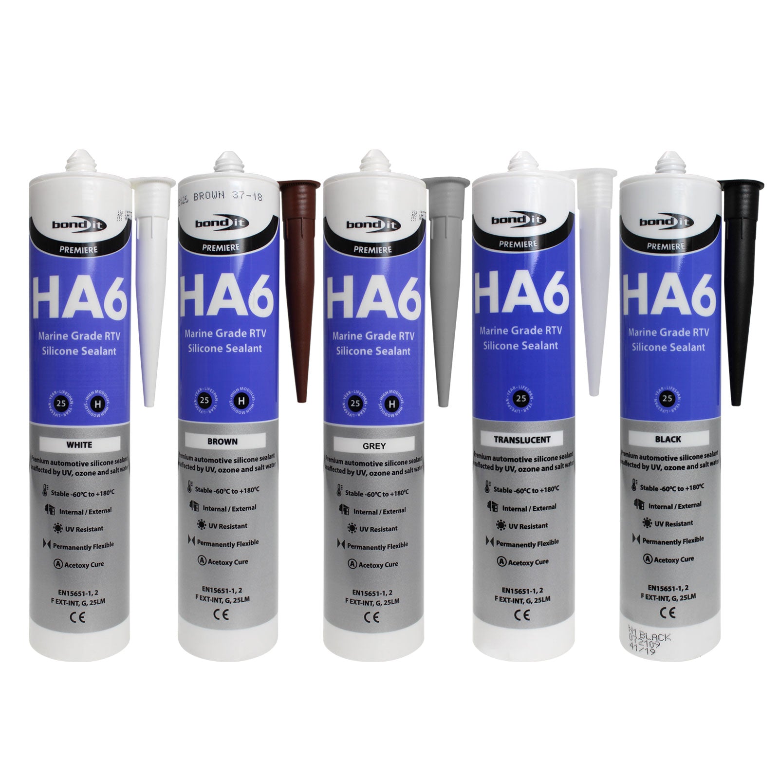 Wide range of colours for HA6 Marine Silicone HA6 High Modulus RTV Fish-Safe Marine Silicone Sealant