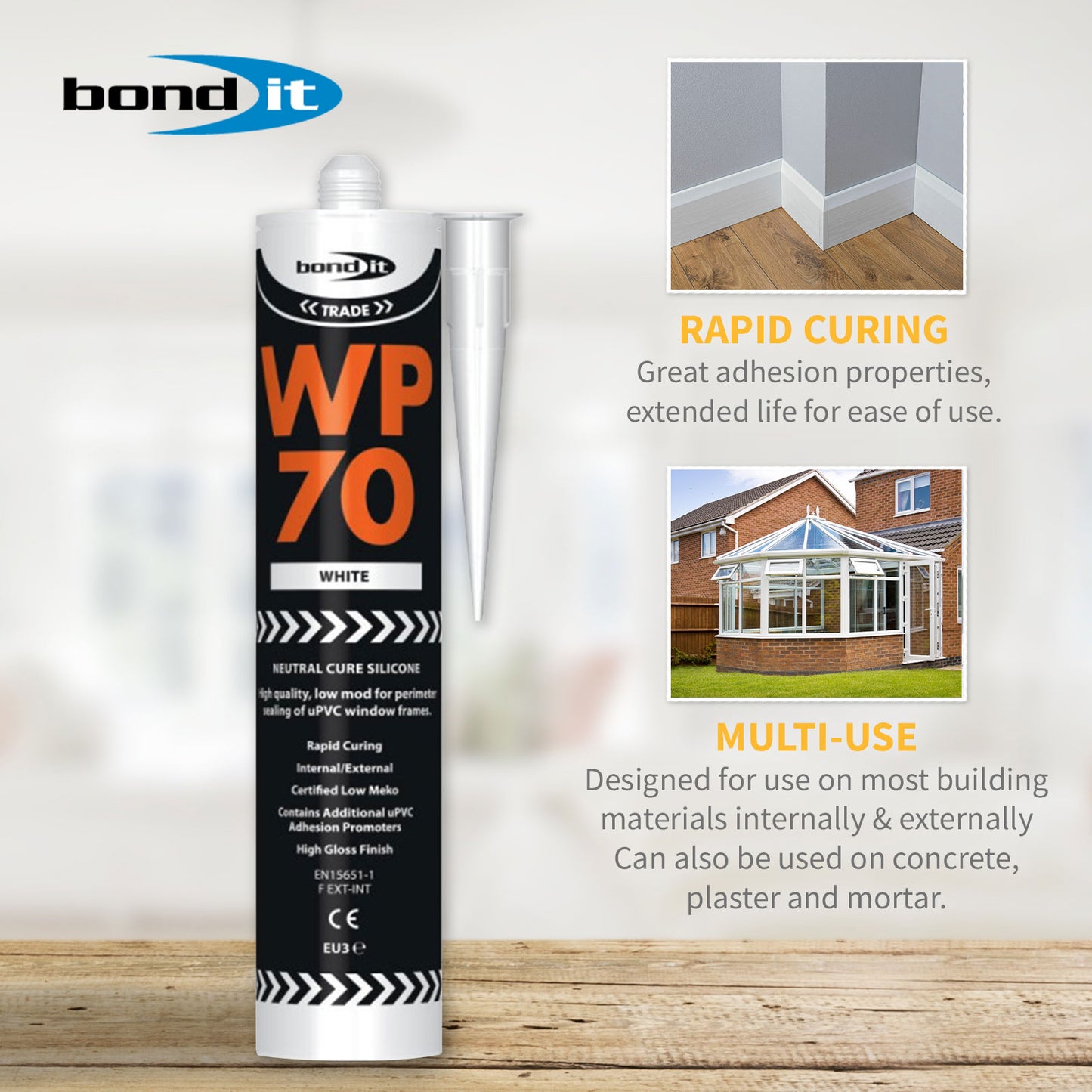 Transparent White WP70 General Purpose Builders Silicone Sealant