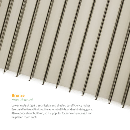 Image describing benefits of bronze polycarbonate sheets