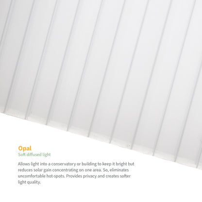 Image describing benefits of opal polycarbonate sheets