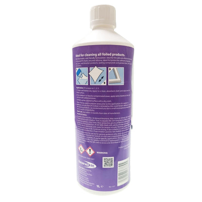 1 Ltr Foil Safe Solvent Cleaner for Laminated uPVC and Plastic 1 Ltr Foil Safe Solvent Cleaner for Laminated uPVC and Plastic