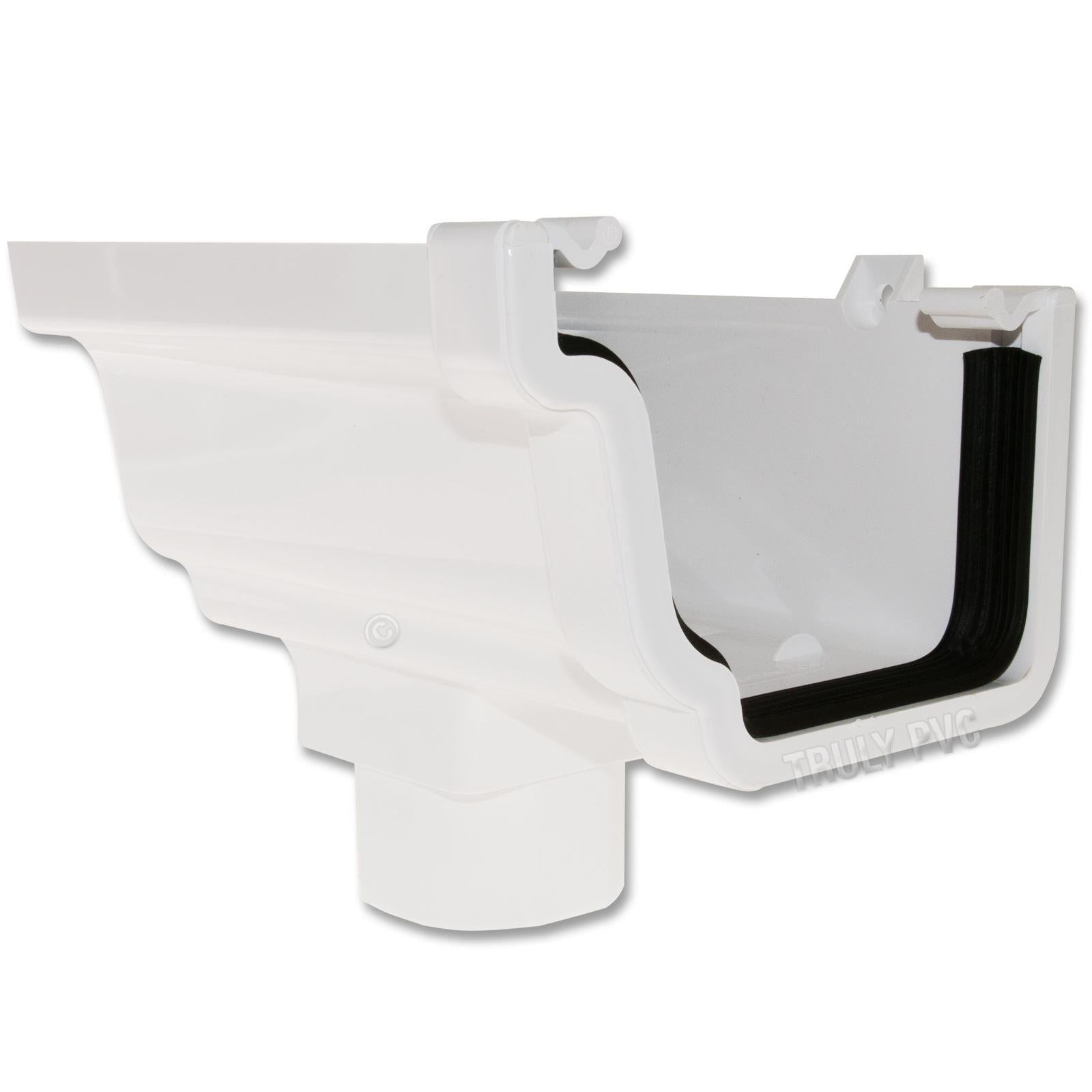 White RWK03 Gutter Stopend Outlet (Left)