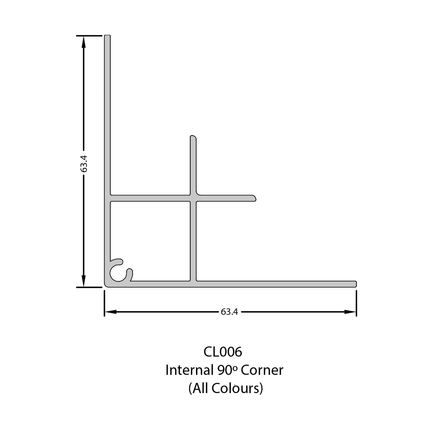 Moondust Grey 5m Aluminium Internal Closer Trim for Coastline Shiplap Cladding – Anthracite Grey